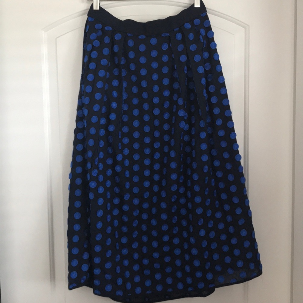 NEW with tags JCREW navy embroidered skirt